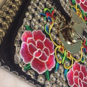 Vintage latch Purse Black Handbag NWOT